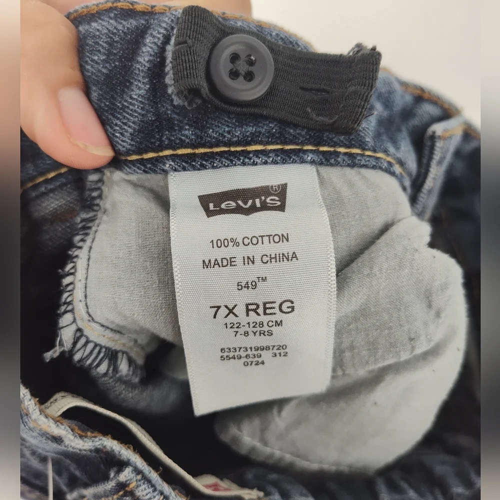 Levi's 549 Relaxed Straight Kids Blue Denim Jeans Size 7x Regular